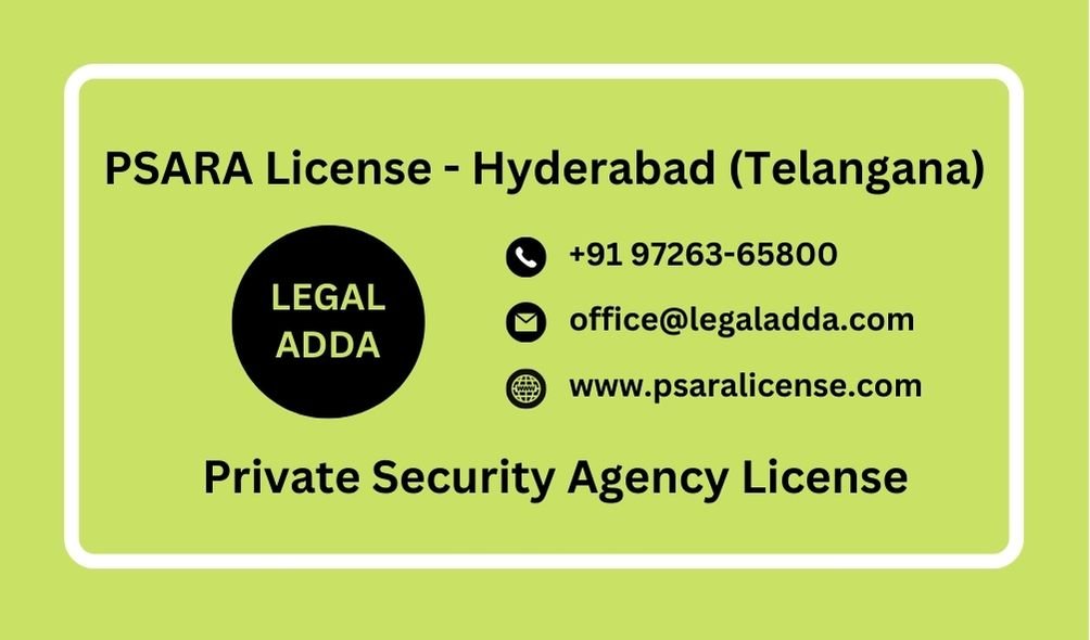 PSARA License in Hyderabad Telangana